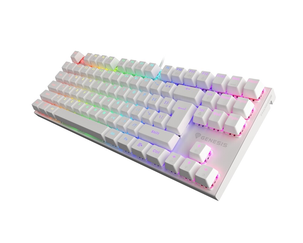 Клавиатура Genesis Gaming Keyboard Thor 303 TKL White RGB Backlight US Layout Brown Switch 4