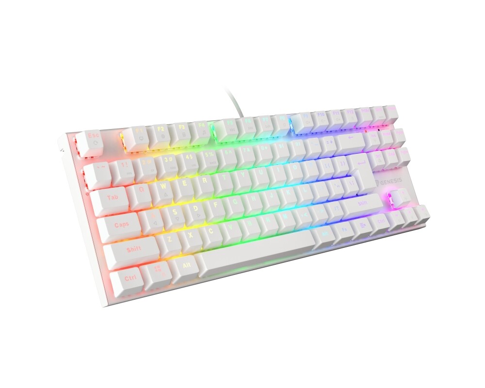 Клавиатура Genesis Gaming Keyboard Thor 303 TKL White RGB Backlight US Layout Brown Switch 2