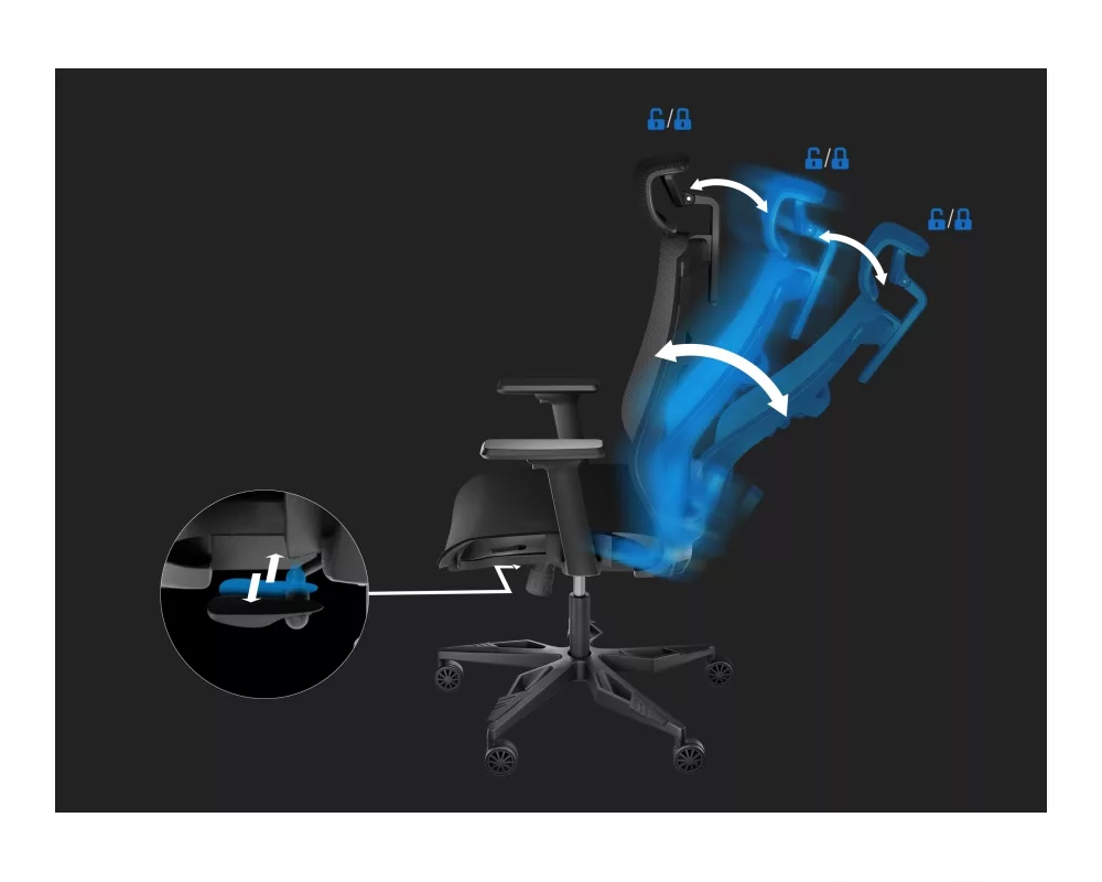 Геймърски стол Genesis Ergonomic Chair Astat 700 Black 11