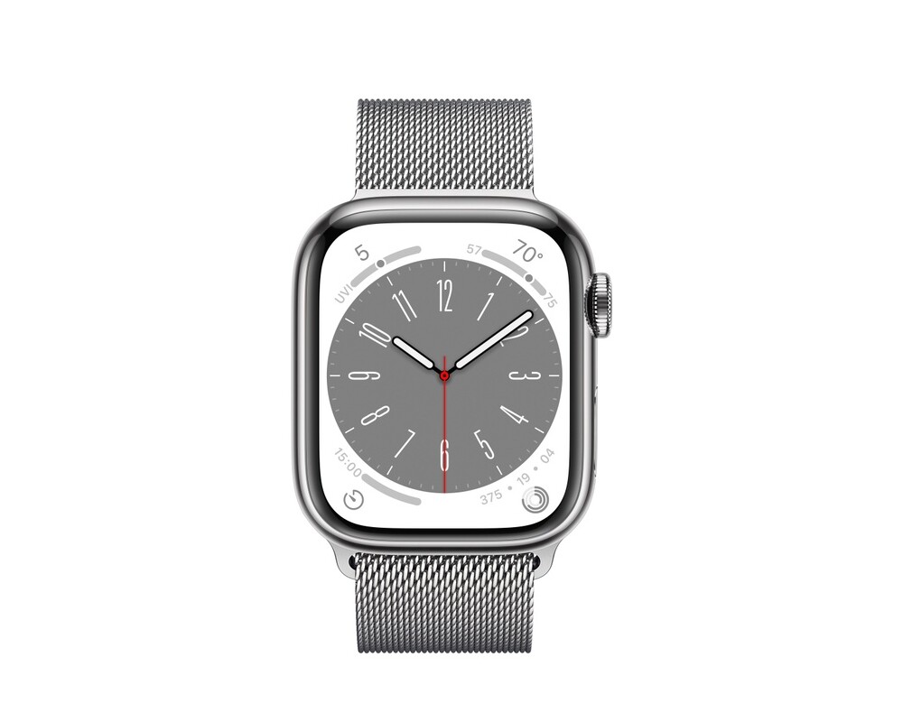 Smart часовник Apple Watch Series 8 GPS + Cellular 41mm Silver Stainless Steel Case with Silver Milanese Loop 2