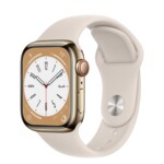 <span>Smart часовник</span> Apple Watch Series 8 GPS + Cellular 41mm Gold Stainless Steel Case with Starlight Sport Band - Regular <span class='catalog-num-in-name'>MNJC3BS/A</span> - 