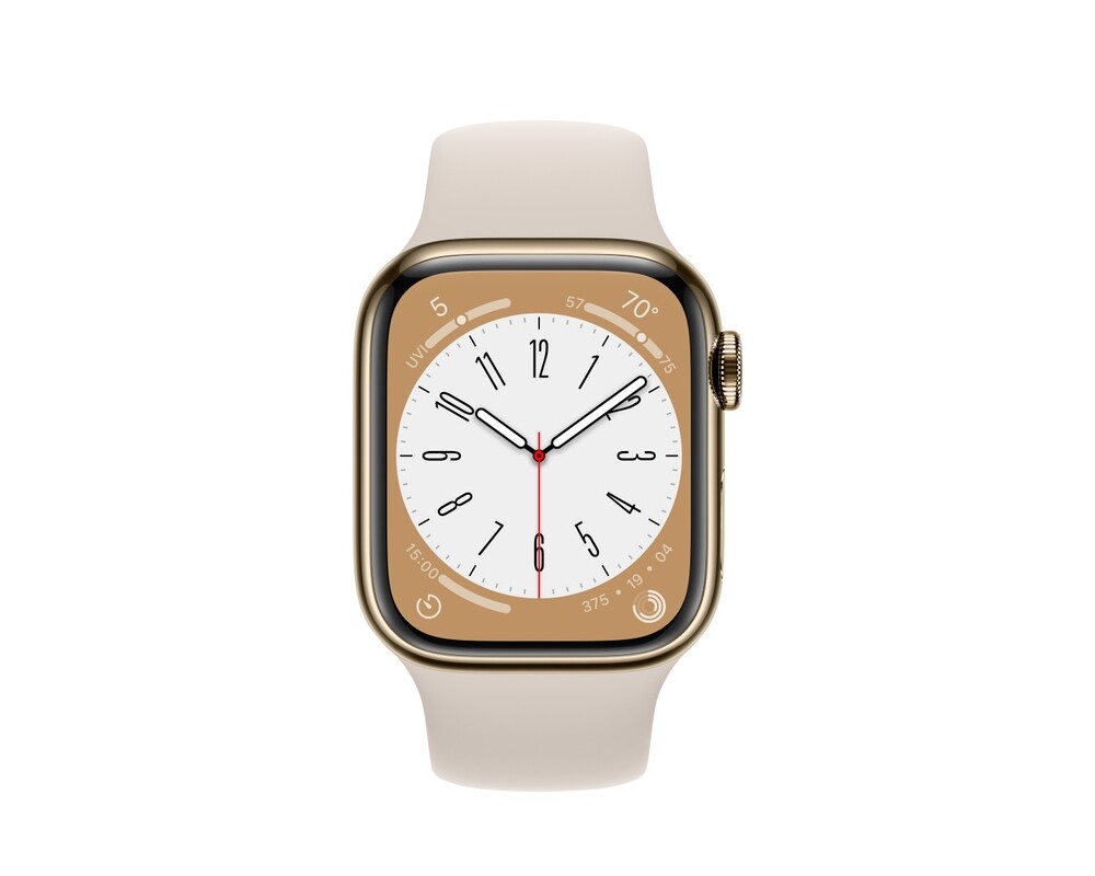 Smart часовник Apple Watch Series 8 GPS + Cellular 41mm Gold Stainless Steel Case with Starlight Sport Band - Regular 2