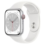 <span>Smart часовник</span> Apple Watch Series 8 GPS + Cellular 45mm Silver Aluminium Case with White Sport Band - Regular <span class='catalog-num-in-name'>MP4J3BS/A</span> - 