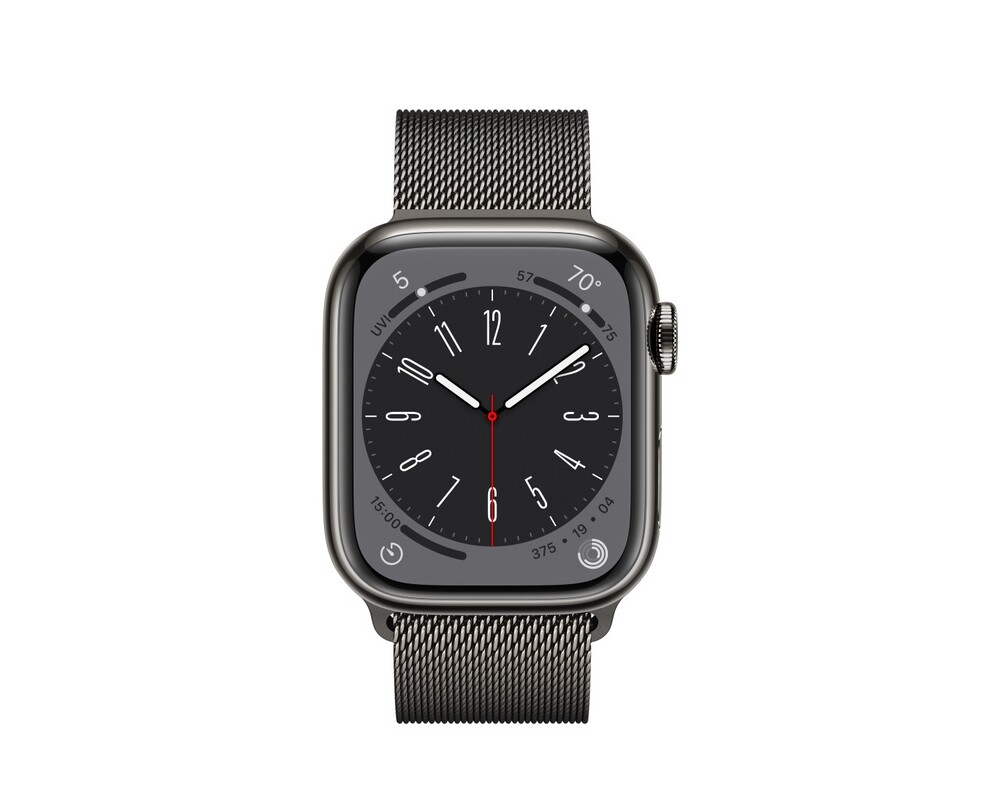 Smart часовник Apple Watch Series 8 GPS + Cellular 41mm Graphite Stainless Steel Case with Graphite Milanese Loop 2