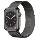 <span>Smart часовник</span> Apple Watch Series 8 GPS + Cellular 45mm Graphite Stainless Steel Case with Graphite Milanese Loop <span class='catalog-num-in-name'>MNKX3BS/A</span> - 