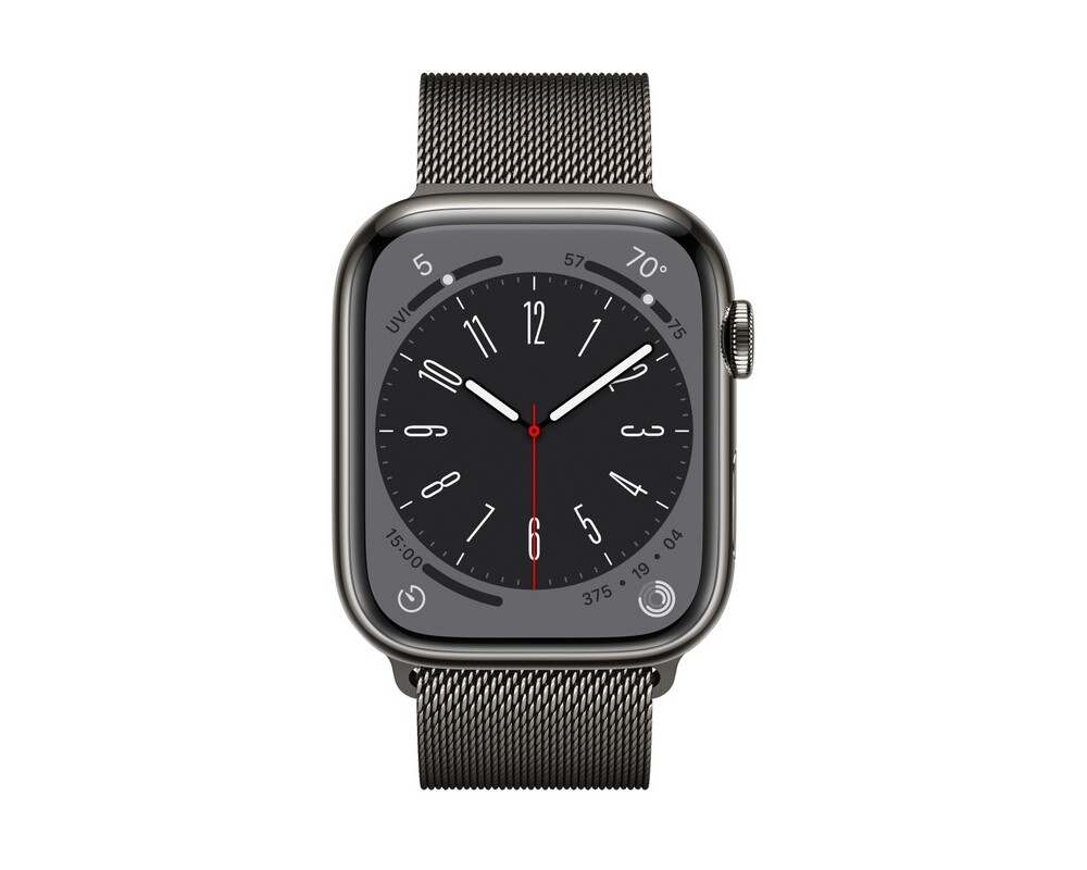 Smart часовник Apple Watch Series 8 GPS + Cellular 45mm Graphite Stainless Steel Case with Graphite Milanese Loop 2