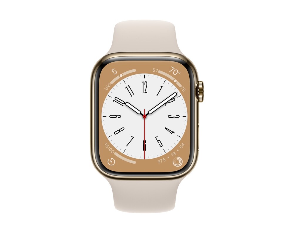 Smart часовник Apple Watch Series 8 GPS + Cellular 45mm Gold Stainless Steel Case with Starlight Sport Band - Regular 2