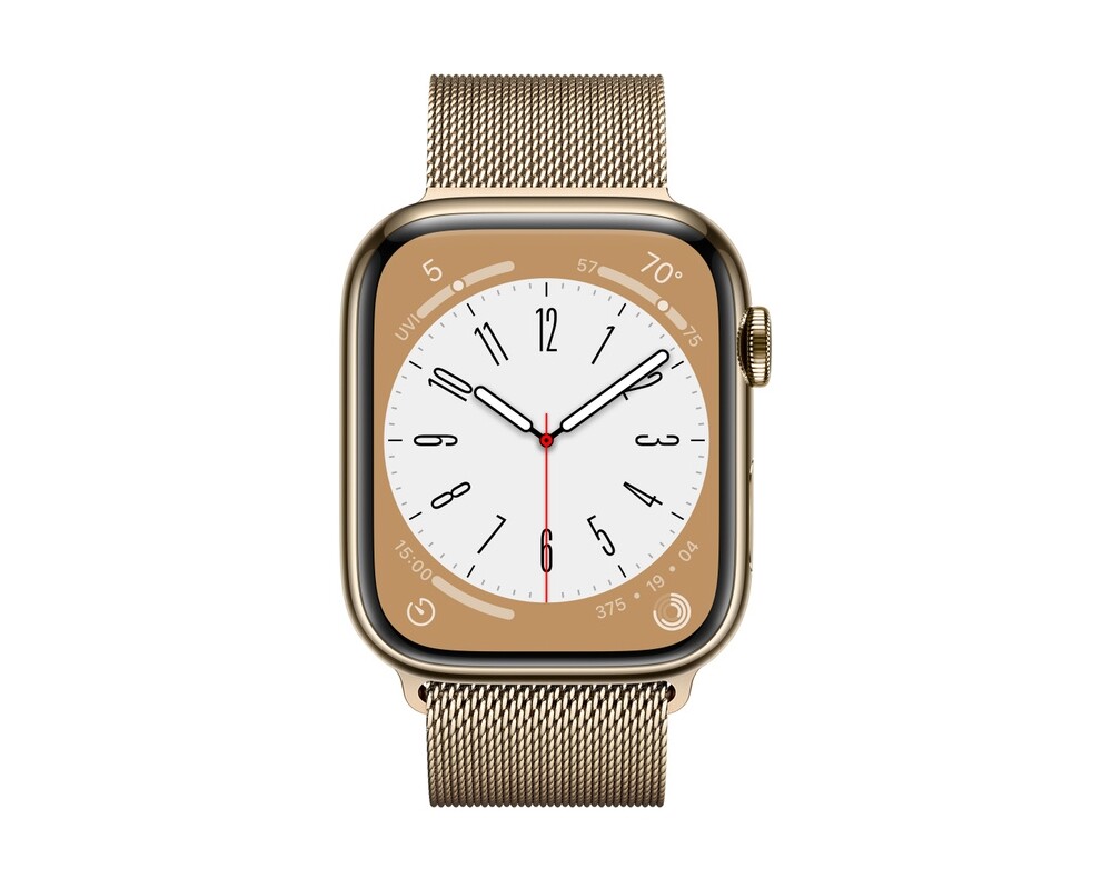 Smart часовник Apple Watch Series 8 GPS + Cellular 45mm Gold Stainless Steel Case with Gold Milanese Loop 2