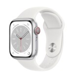 <span>Smart часовник</span> Apple Watch Series 8 GPS + Cellular 41mm Silver Aluminium Case with White Sport Band - Regular <span class='catalog-num-in-name'>MP4A3BS/A</span> - 
