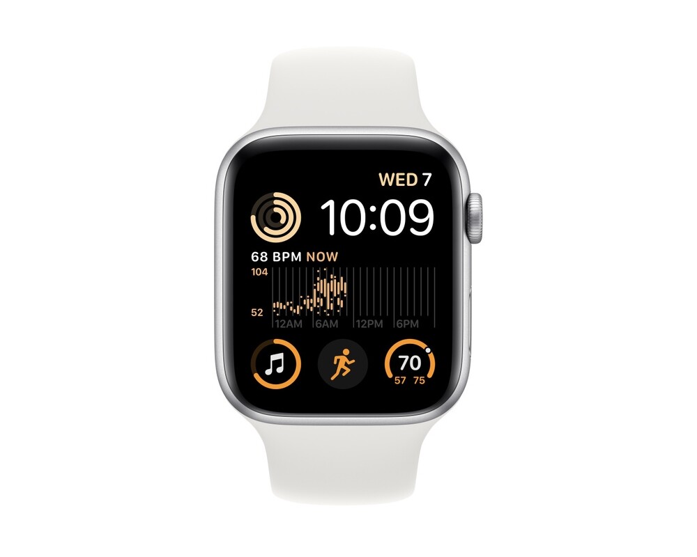 Smart часовник Apple Watch SE2 GPS 44mm Silver Aluminium Case with White Sport Band - Regular 2