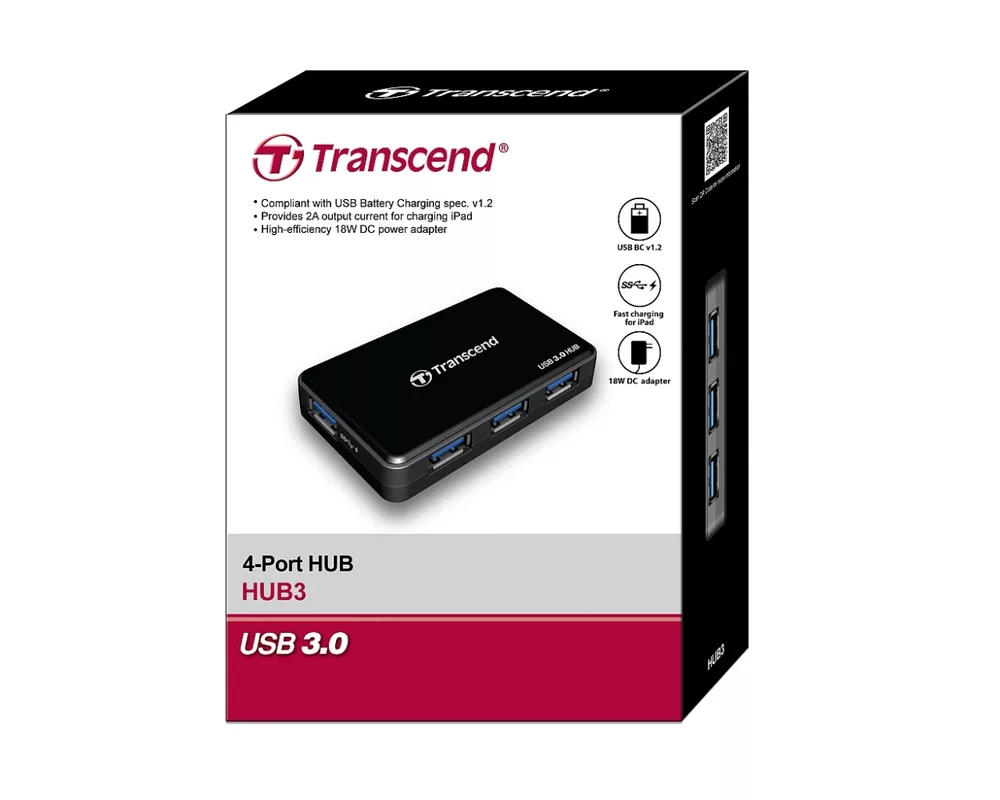 USB хъб Transcend 4-Port HUB 3