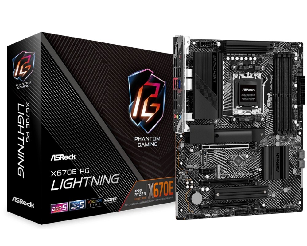 Дънна платка ASROCK X670E PG Lightning, Socket AM5, ATX, 4xDDR5 16