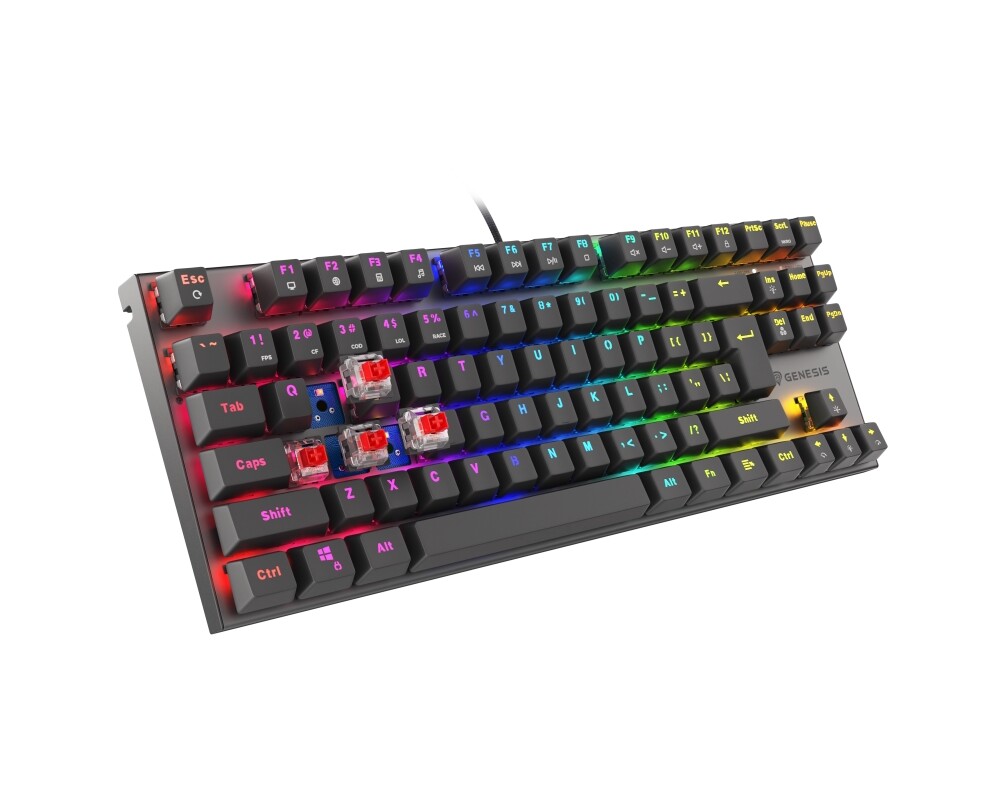 Клавиатура Genesis Mechanical Gaming Keyboard Thor 303 TKL RGB Backlight Red Switch US Layout Black 3