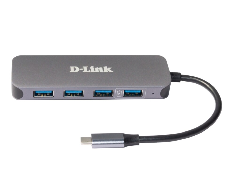 USB хъб D-LINK USB-C to 4 Port USB 3.0 Hub with USB-C Power Delivery 60W 2