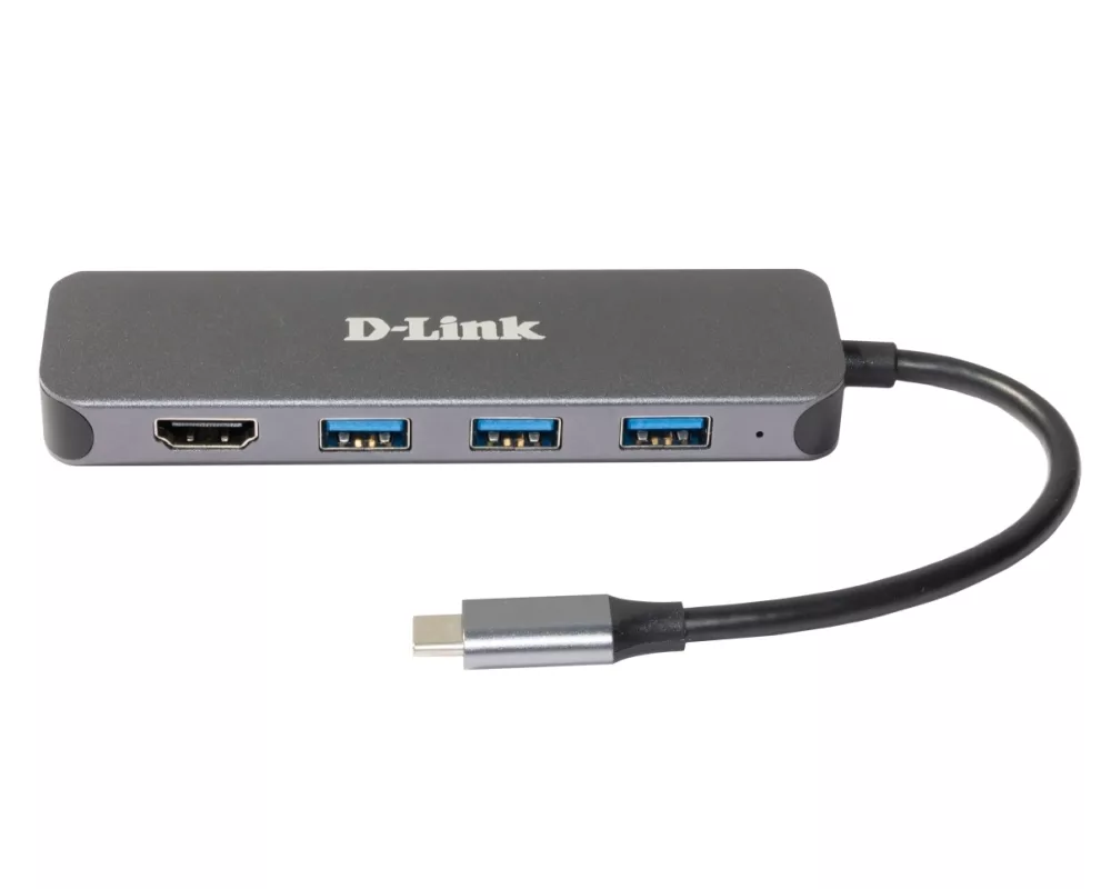 USB хъб D-Link 5-in-1 USB-C Hub with HDMI/Power Delivery 2