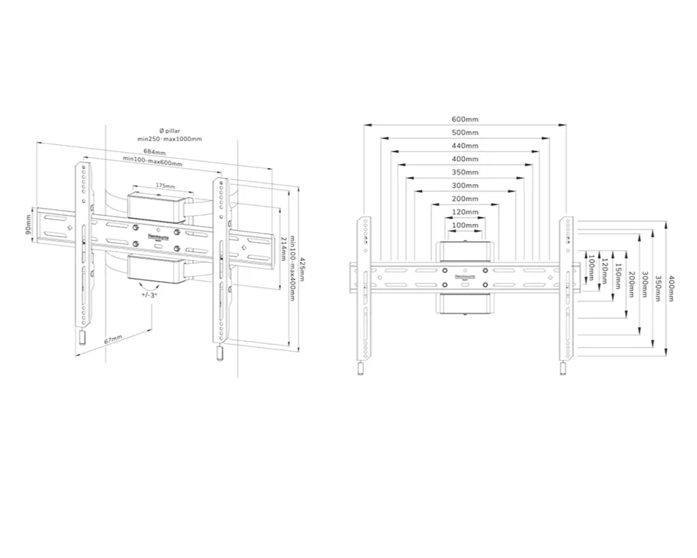 Стойка Neomounts Select Screen Pillar Mount (fixed 11
