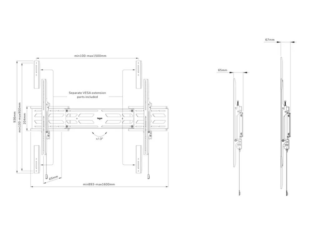 Стойка Neomounts Select Screen Wall Mount (fixed 10