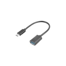  Lanberg Adater Cable USB-C(M) 3.1->USB-A(F) OTG 15CM Black 629828 AD-UC-UA-04 на топ цена - PIC.bg