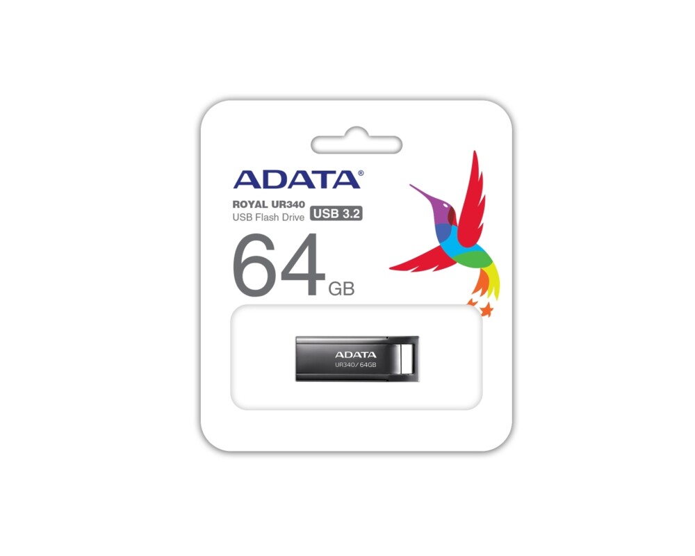 Флаш памет 64GB USB UR340 ADATA BLACK 5