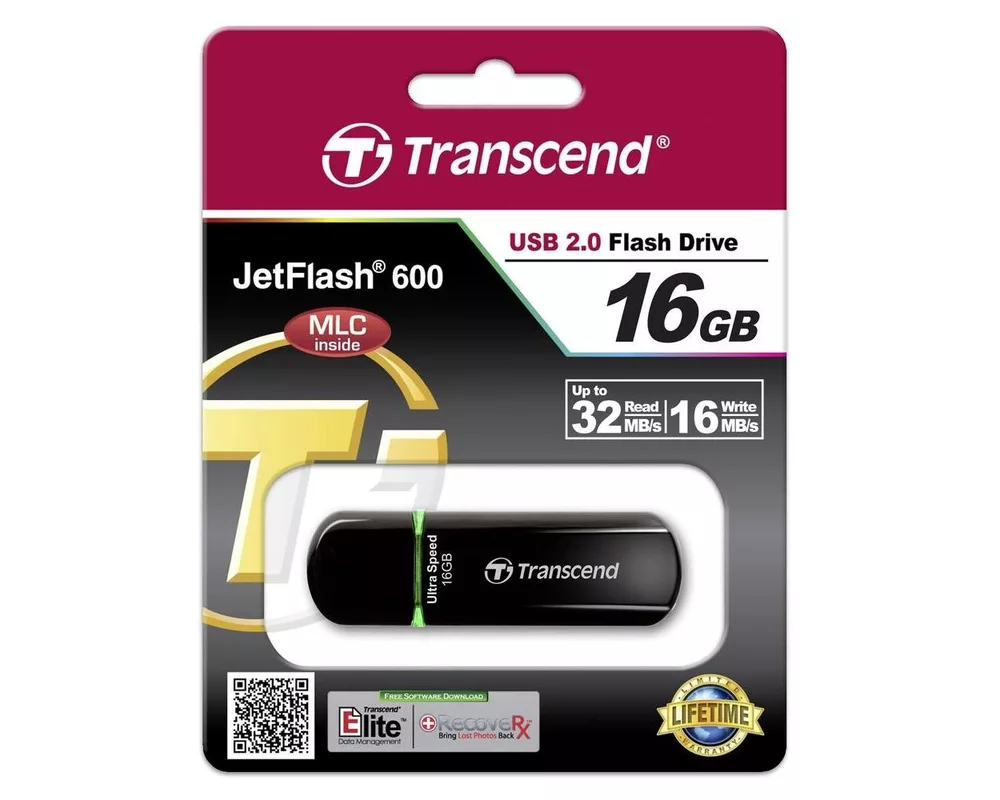 Флаш памет Transcend 16GB JETFLASH 600 (Green) 3