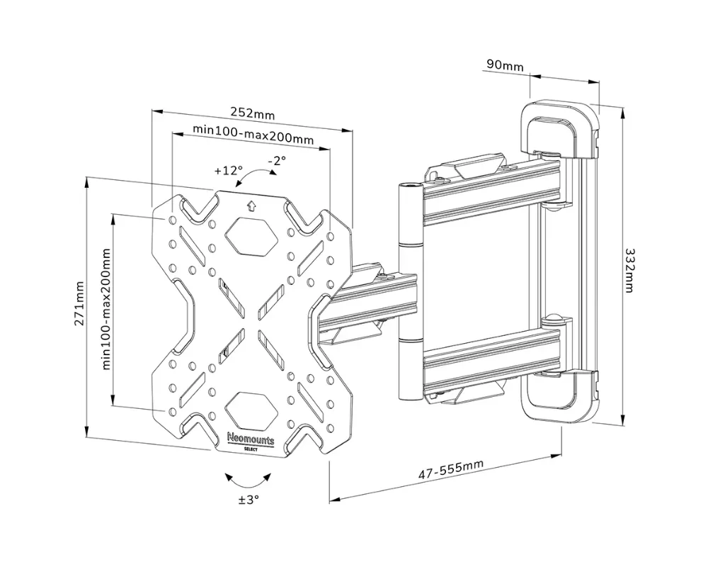 Стойка Neomounts Select Screen Wall Mount (full motion 10