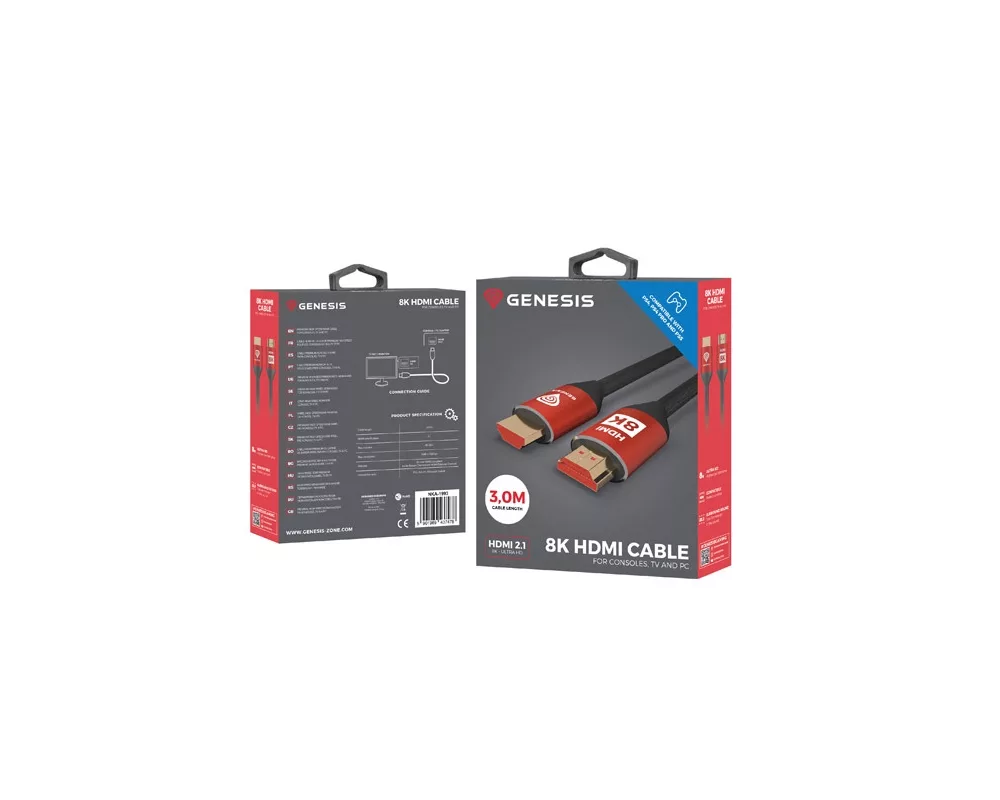 Кабел Genesis Ultra High-Speed HDMI Cable For PS5/PS4 3M 8K V2.1 3