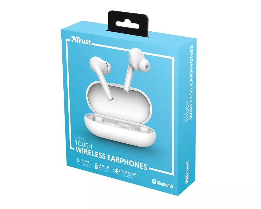 Слушалки TRUST Nika Touch Bluetooth Earphones White 12