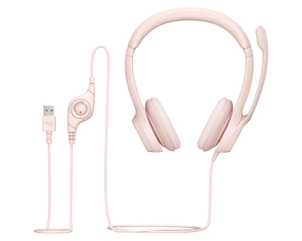 Слушалки Logitech H390 USB Computer Headset - ROSE - USB - N/A - EMEA-914 2