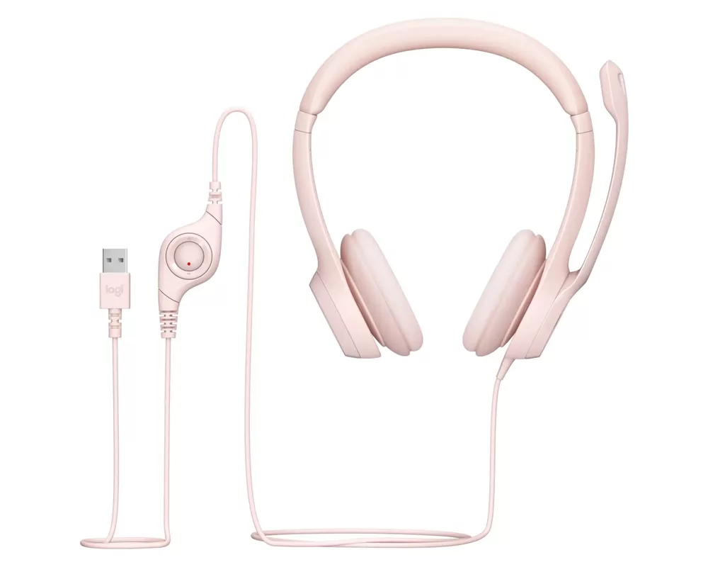 Слушалки Logitech H390 USB Computer Headset - ROSE - USB - N/A - EMEA-914 2