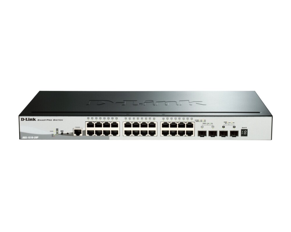 Switch (Комутатор) D-Link 28-Port Gigabit Stackable SmartPro PoE Switch including 2 SFP ports and 2 x 10G SFP+ ports 2