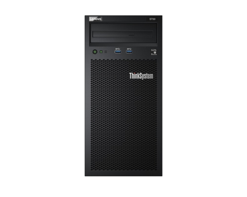 Сървър LENOVO ThinkSystem ST50 Xeon E-2224G 4C 3.5GHz 71W 1x 8GB 2666MHz UDIMM 2x2TB SATA HDD SW RAID 250W No DVD 3 year 15