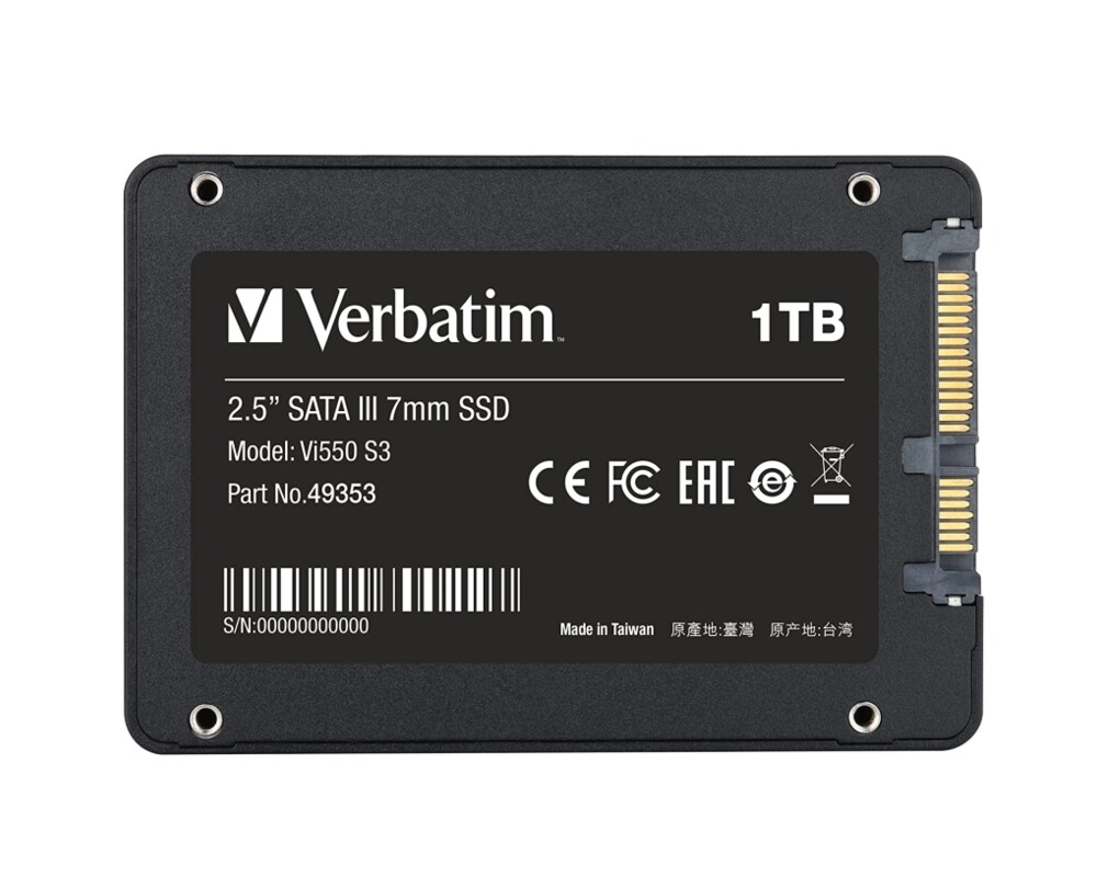SSD Verbatim Vi550 S3 2.5" SATA III 7mm SSD 1TB 3