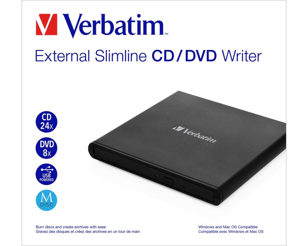 Оптично устройство Verbatim Mobile DVD ReWriter USB 2.0 Black (Light Version) 3