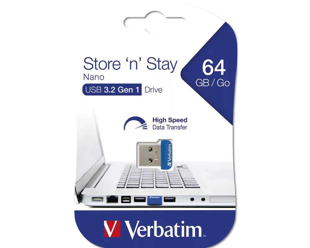 Флаш памет Verbatim USB 3.0 Nano Store 'N' Stay 64GB 3