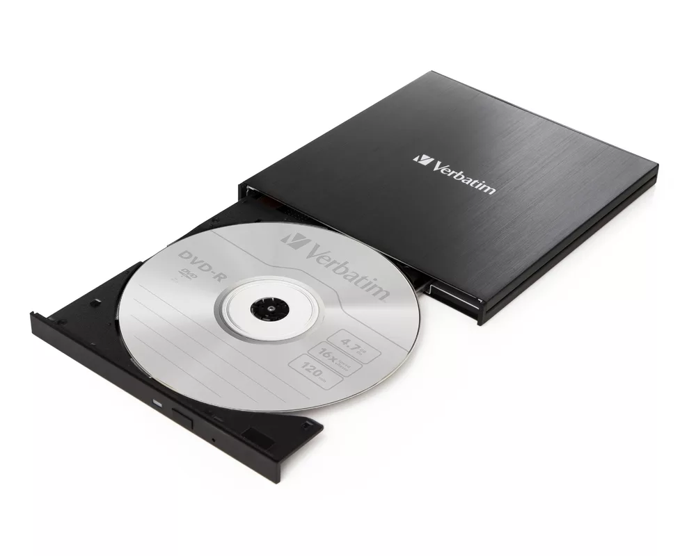 Оптично устройство Verbatim External Slimline CD/DVD Writer USB 3.2 Gen 1/USB-C 2
