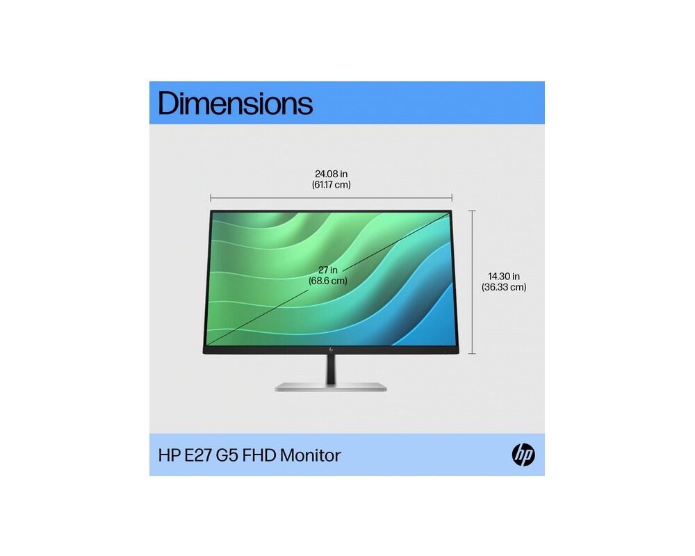 Монитор HP E27 G5 27inch FHD Monitor 1920x1080 16:9 HDMI DP 3 4