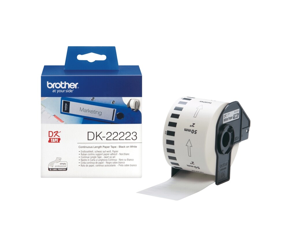 Хартия Brother DK-22223 White Continuous Length Paper Tape 50mm x 30.48m 3
