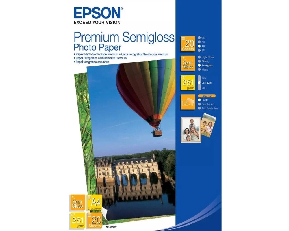 Хартия EPSON Premium semi gloss photo paper inkjet 251g 2
