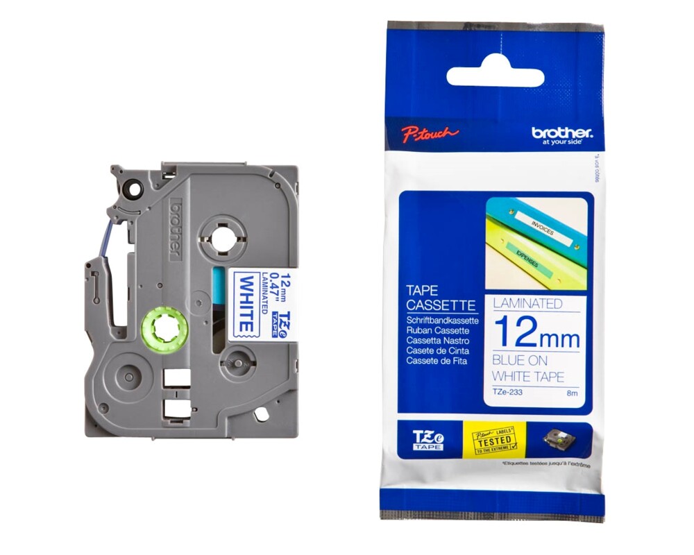 Консуматив BROTHER P-Touch TZE-233 blue on white 12mm 4