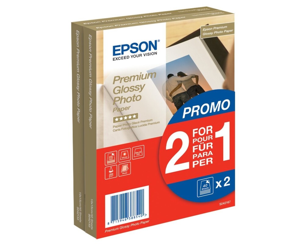 Хартия EPSON Premium Glossy S042167 - hartie foto 10x15 80coli 225g 2