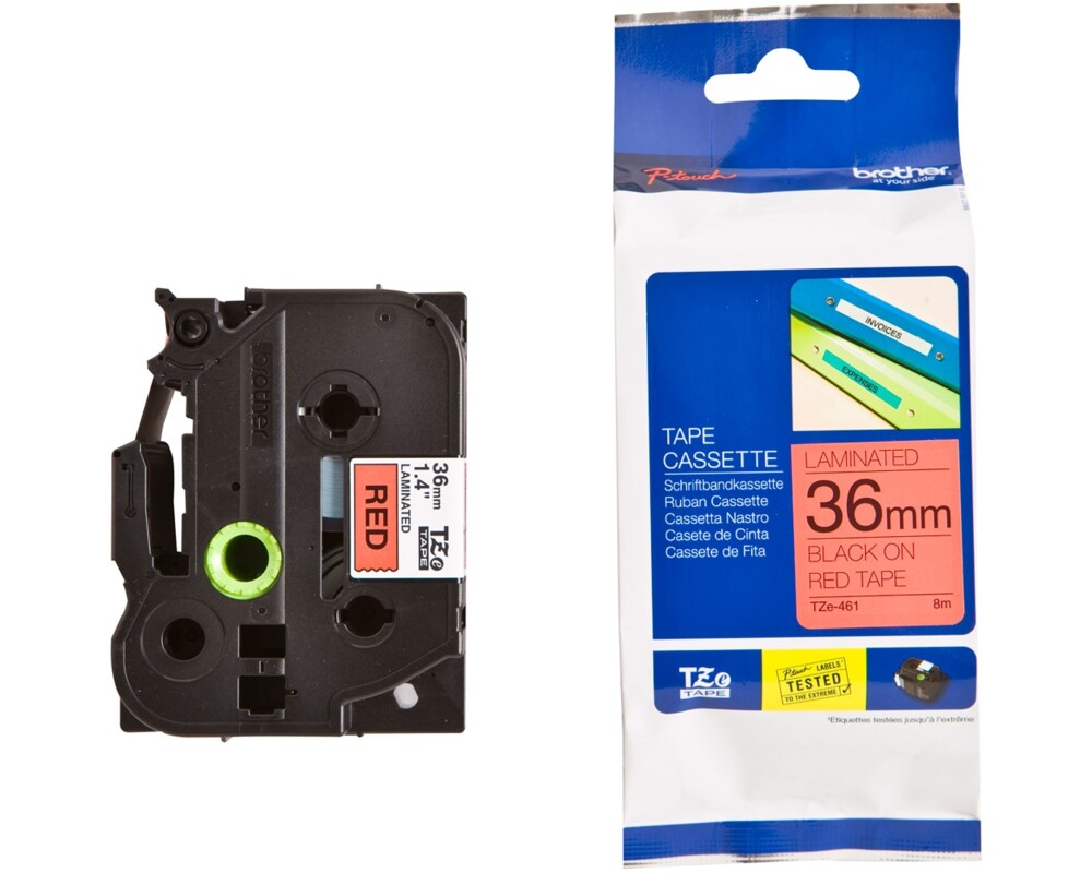 Консуматив BROTHER TZE461 laminate tape 36mm BLACK ON RED 5