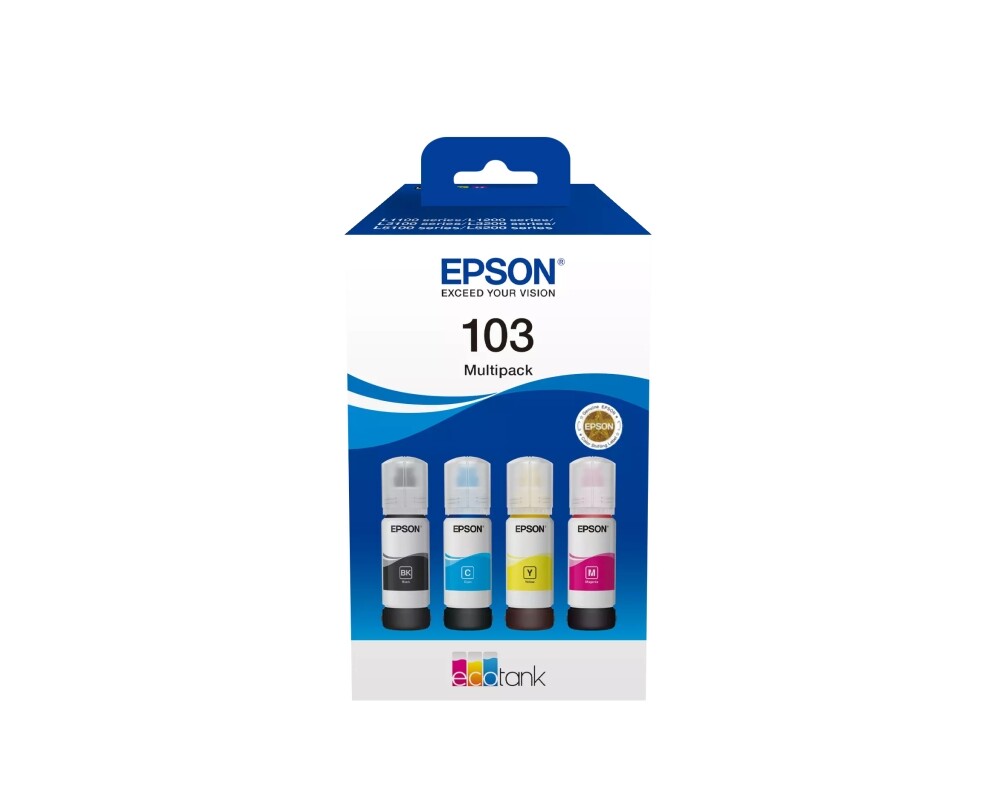 Мастило EPSON Ink Cartridge 103 EcoTank 4-colour Multipack L3110 L3111 L3150 L3151 2