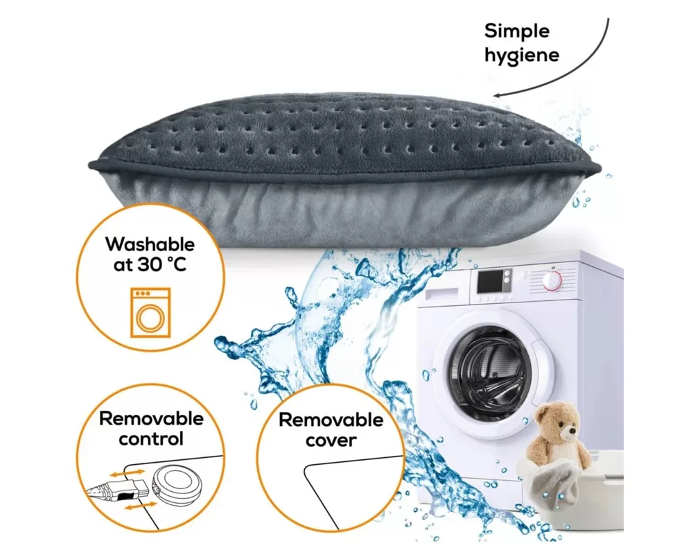 Термоподложка Beurer HK 48 Cosy Heat Pad; 3 temperature settings; auto switch-off after 90 min; washable on 30°; reversable cushion; with inner pad; removable switch; fleece fibre; 40(L)x30(W) cm 8
