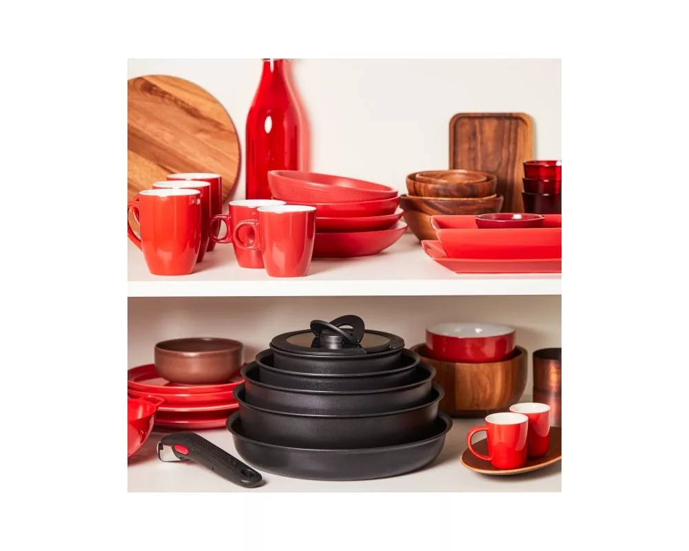 Съд за готвене Tefal L7639002 Unlimited 13pcs set: 2 handles + FP 22/28 + SCP 16/20 + glass lids 16/20/24 + hermetic lids 16/20 + wok 26 + sautepan 24 10
