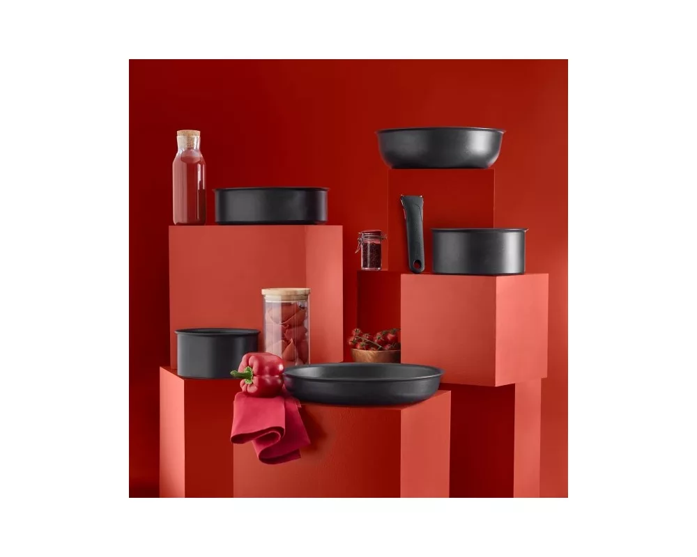 Съд за готвене Tefal L7639002 Unlimited 13pcs set: 2 handles + FP 22/28 + SCP 16/20 + glass lids 16/20/24 + hermetic lids 16/20 + wok 26 + sautepan 24 12