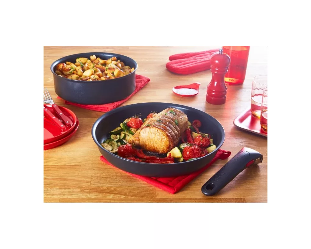 Съд за готвене Tefal L7639002 Unlimited 13pcs set: 2 handles + FP 22/28 + SCP 16/20 + glass lids 16/20/24 + hermetic lids 16/20 + wok 26 + sautepan 24 11