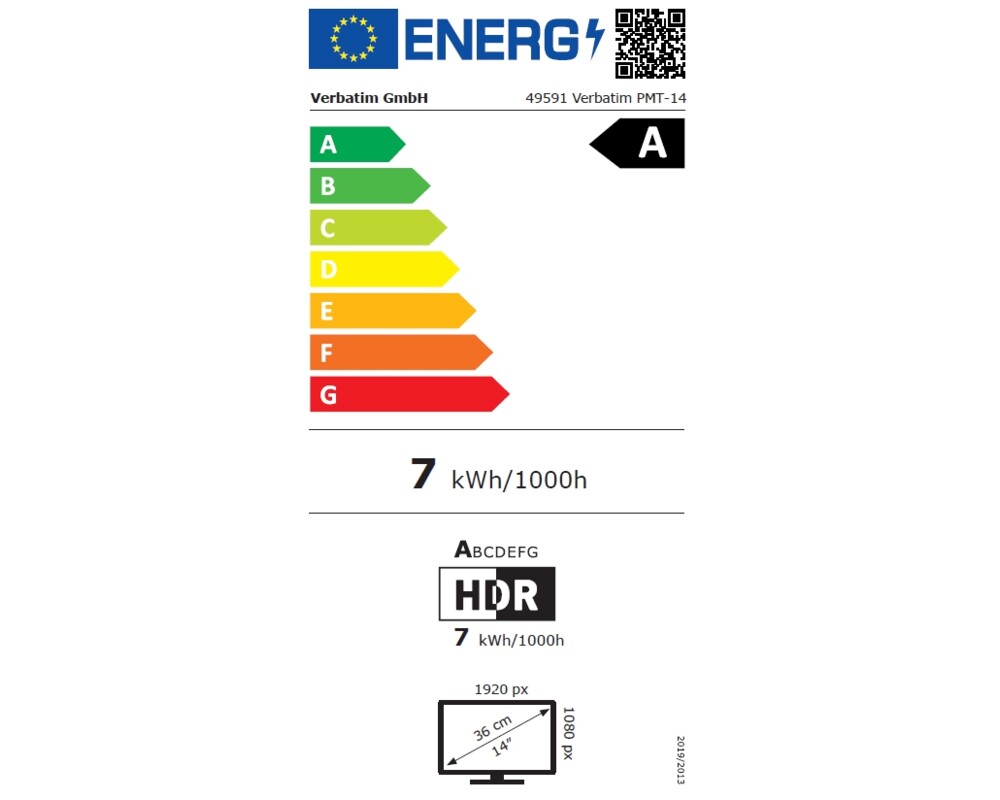 Монитор Verbatim PMT-14 Portable Touchscreen Monitor 14" Full HD 1080p Metal Housing 6