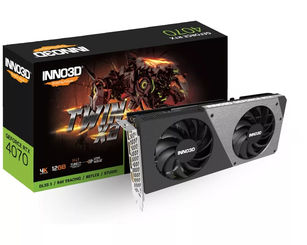 Видеокарта Inno3D GeForce RTX 4070 Twin X2 12GB GDDR6X 2
