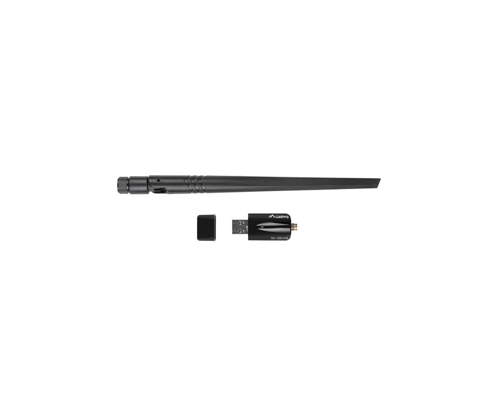 Мрежова карта Lanberg Wireless Network Card USB adapter NC-1200-WIE AC1200 Dual Band 2