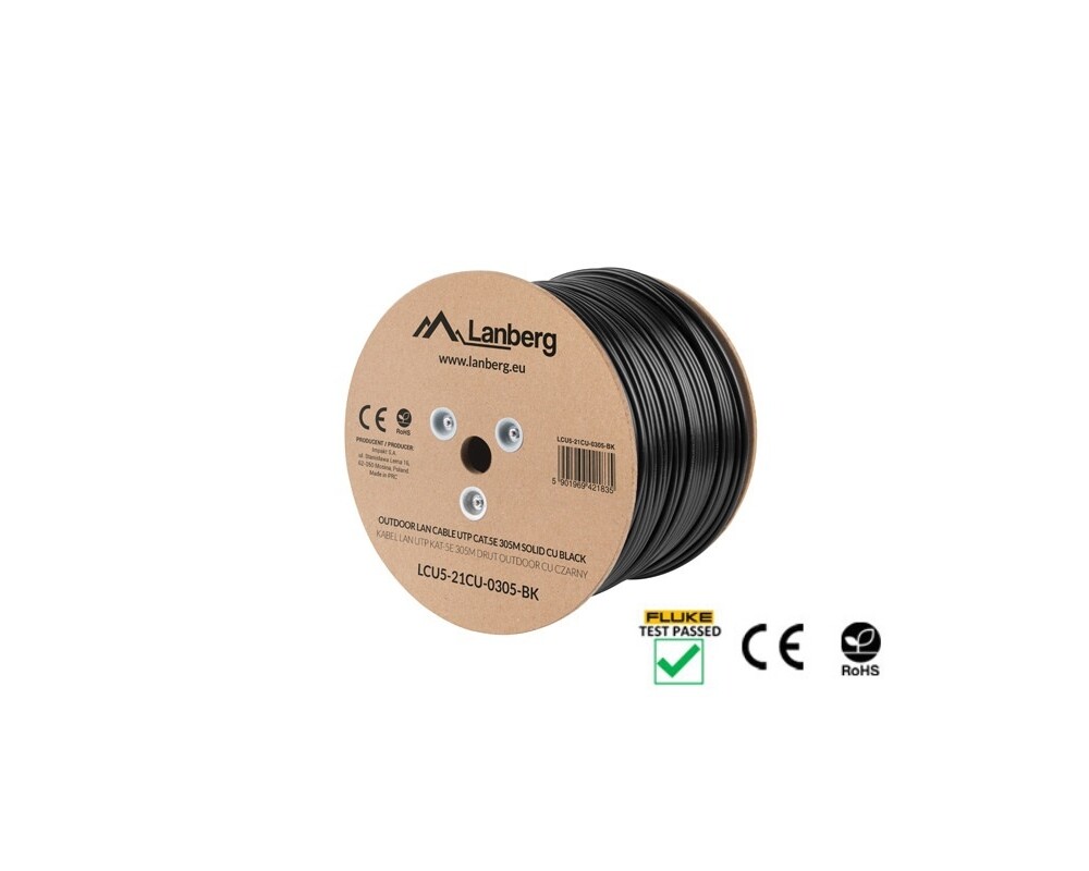 Мрежов кабел Lanberg LAN cable UTP Cat.5e 305m Outdoor Solid CU Fluke Passed 4